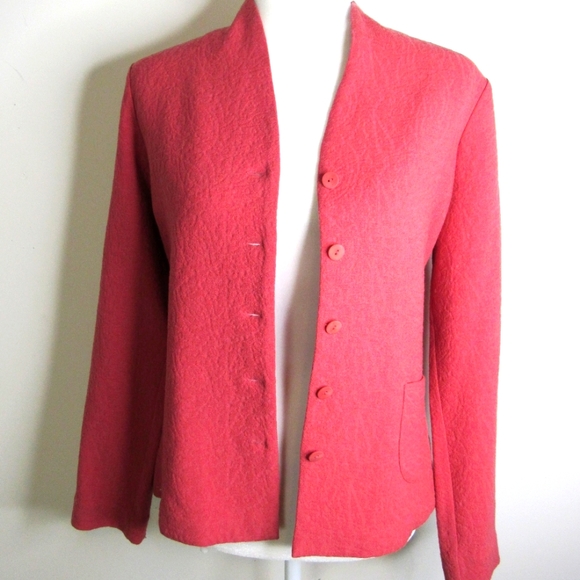 Eileen Fisher Jackets & Blazers - EILEEN FISHER Dark Coral Wool, Blazer SZ S